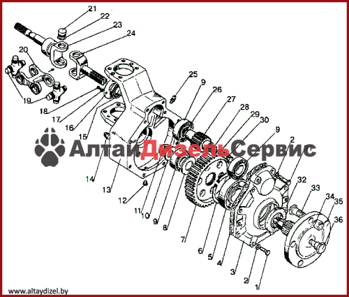 Передний ведущий мост: редуктор конечной передачи переднего ведущего моста