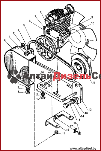 Каталог МТЗ-320: установка компрессора