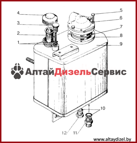 Каталог запчастей МТЗ-320: бак масляный и фильтр масляный