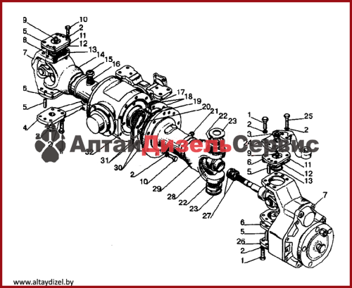 Передний ведущий мост. Корпус и рукава переднего ведущего моста